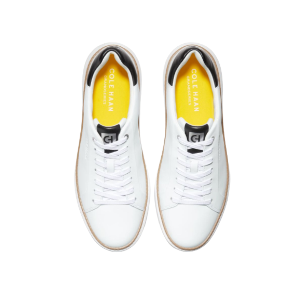 Cole Haan Men’s GrandPrø Topspin Leather Sneakers – Optic White, Med