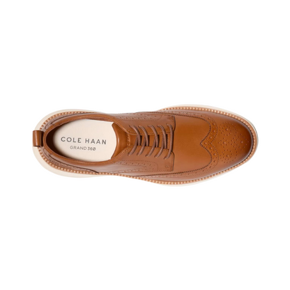 Cole Haan Men's Grand Hurrion Wingtip Oxford Brtitish Tan/Ivory Medium