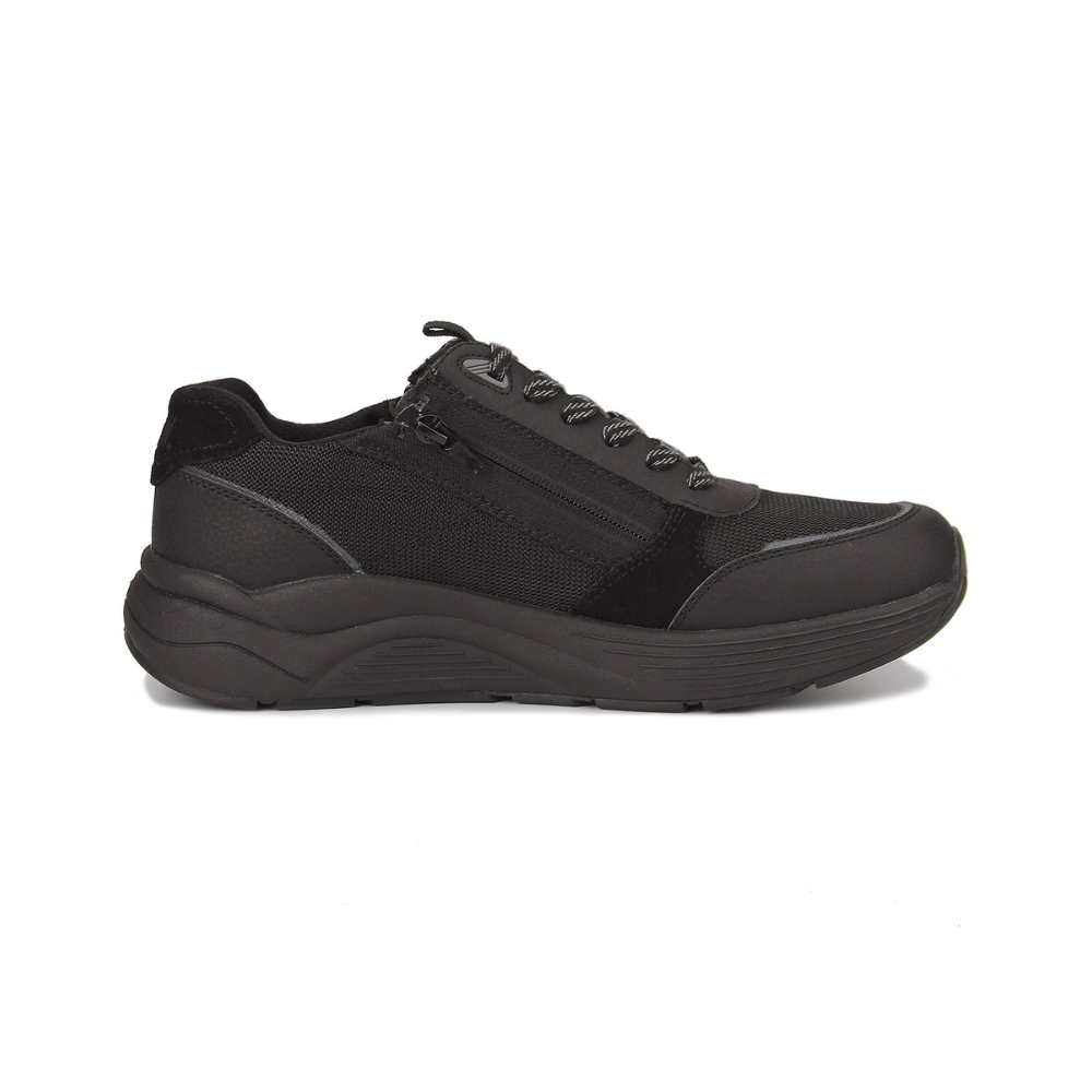 Drew Men’s Miller Orthotic Comfort Sneaker Black Suede Combo 40115