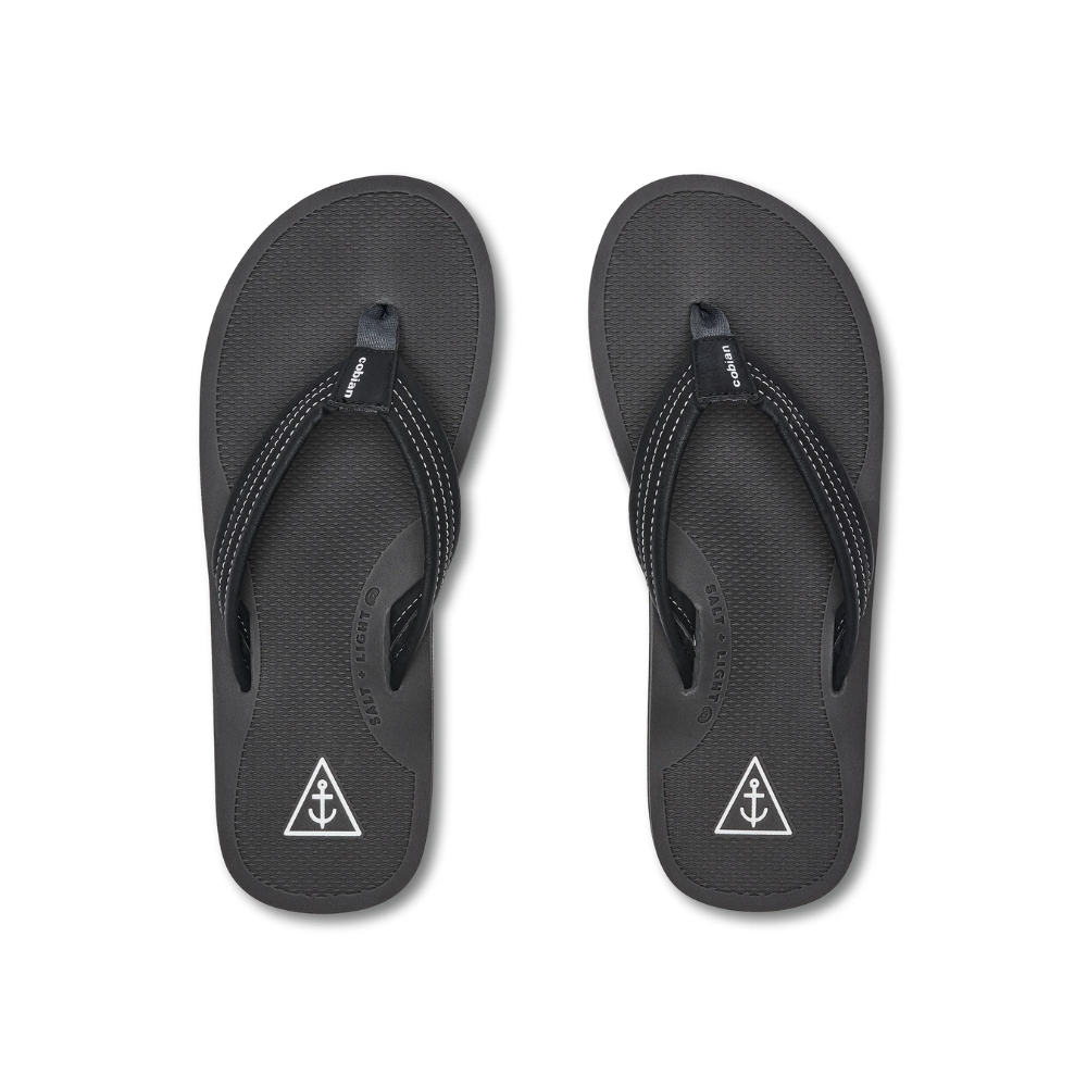 Cobian Anchor Men's Sandals Black Water Friendly Beach Thong  Flip Flops