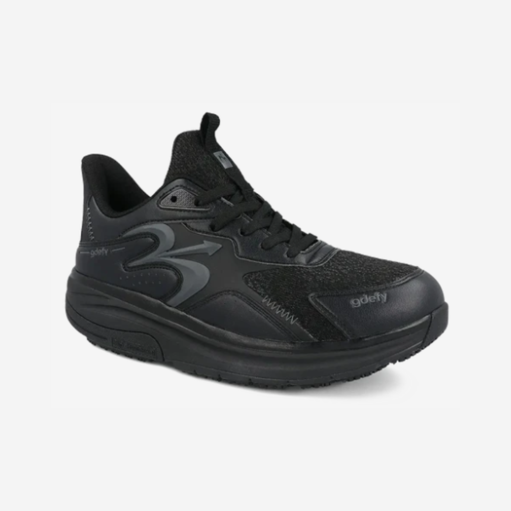 GDEFY Energiya Men’s Plantar Fasciitis Walking Shoes Black Size 14 US