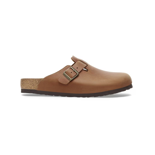 Birkenstock Boston Unisex BS Oiled Leather Clog Sandals - Cognac