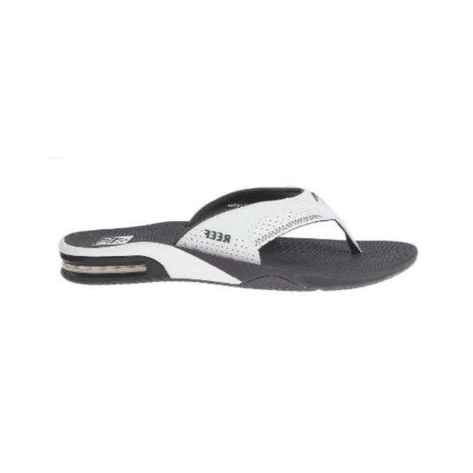 Reef Men's Fanning Bottle Opener Flip Flop Thong Sandal -  Grey / White