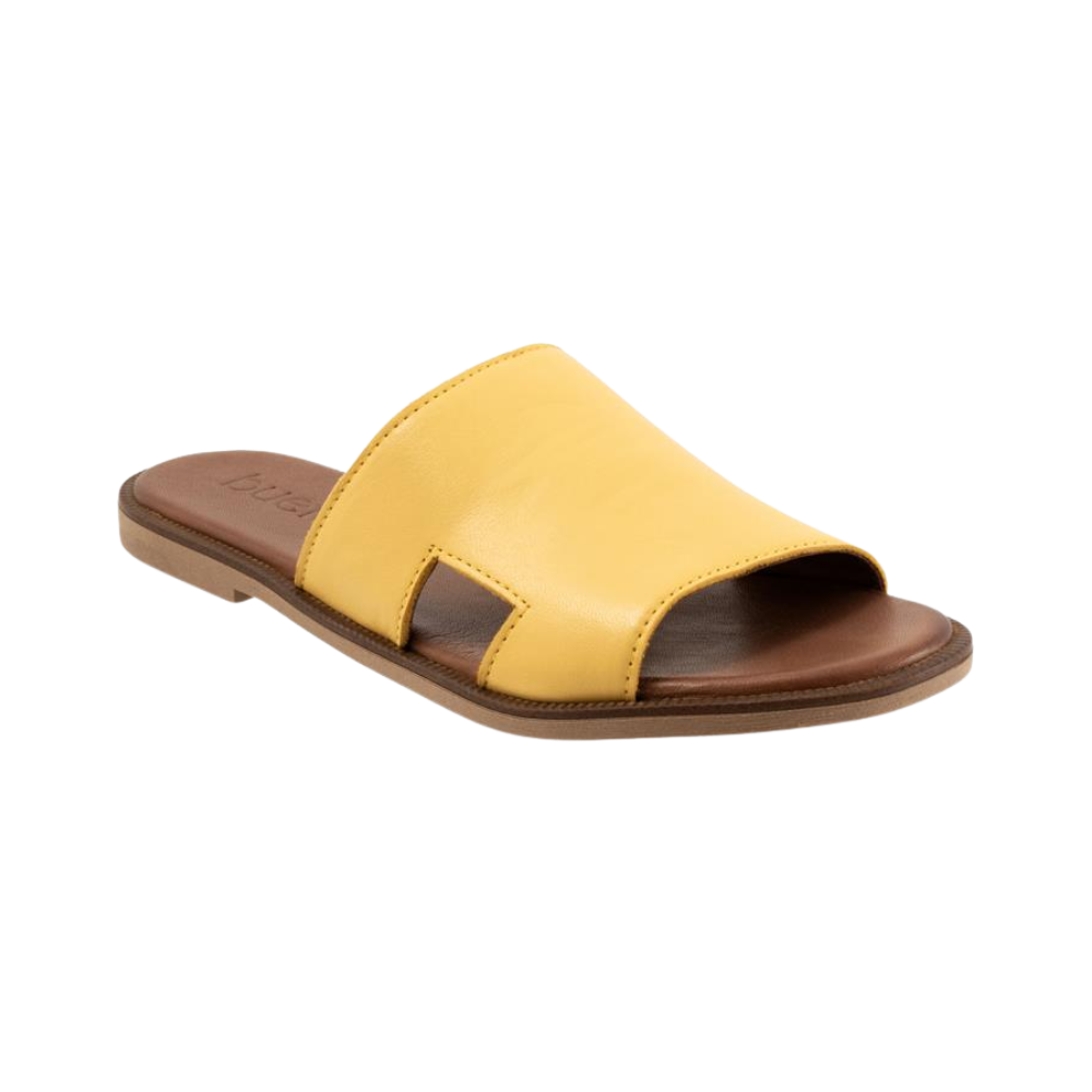 Bueno Hendrix Women's Leather Slide Sandals Mustard