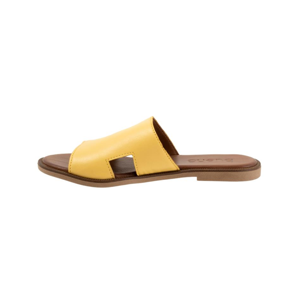 Bueno Hendrix Women's Leather Slide Sandals Mustard