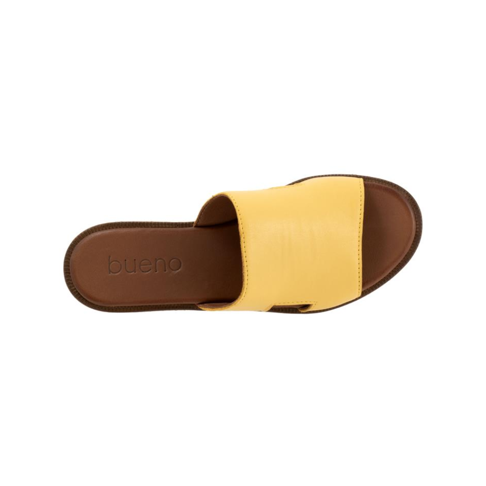 Bueno Hendrix Women's Leather Slide Sandals Mustard