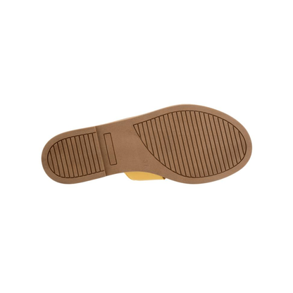 Bueno Hendrix Women's Leather Slide Sandals Mustard
