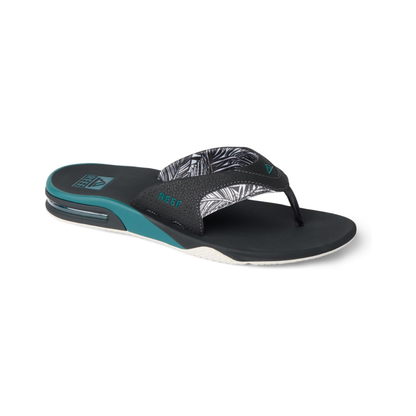 REEF Men's Fanning Bottle Opener Water-Friendly Flip-Flops - Grey/Palm/Spruce
