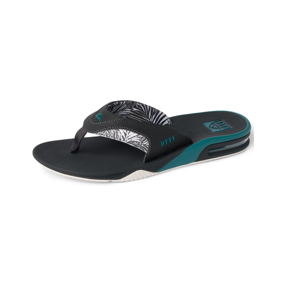 REEF Men's Fanning Bottle Opener Water-Friendly Flip-Flops - Grey/Palm/Spruce