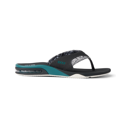 REEF Men's Fanning Bottle Opener Water-Friendly Flip-Flops - Grey/Palm/Spruce