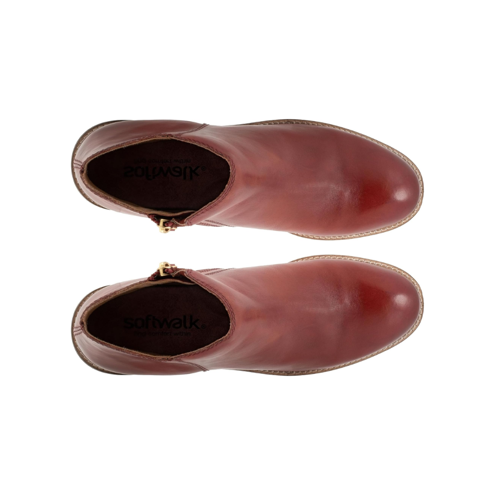 SoftWalk Rocklin 2.0 Women's Leather Ankle Boots - Red