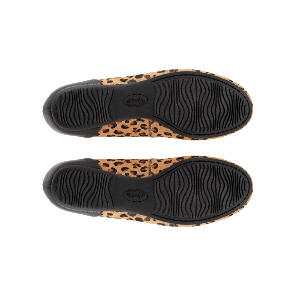 SoftWalk Women's Sonoma Leather Ballet Flat - Tan Cheetah