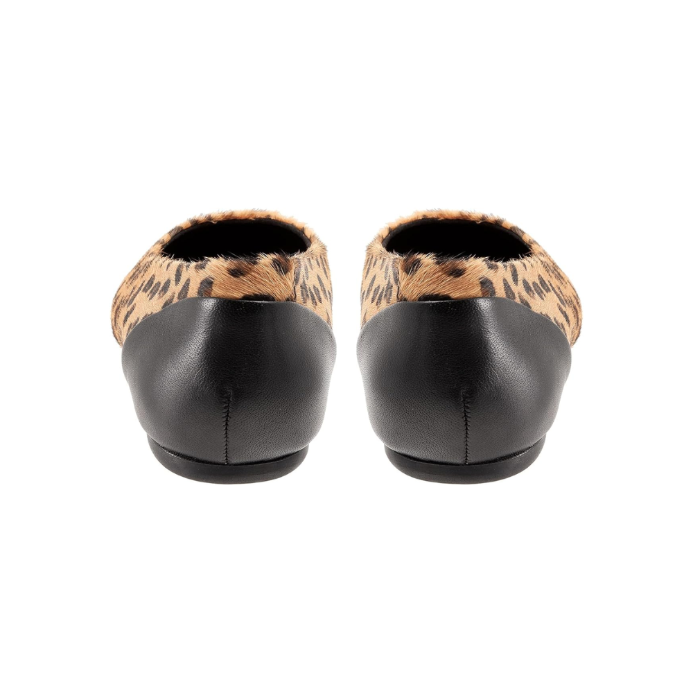 SoftWalk Women's Sonoma Leather Ballet Flat - Tan Cheetah