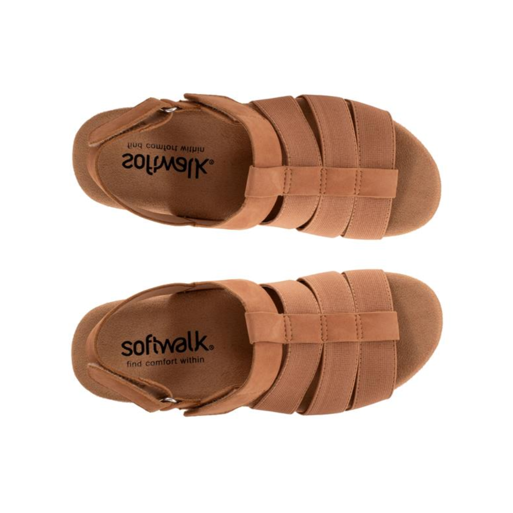 SoftWalk Burnaby Fisherman Sandal Comfortable Women's Sandals - Tan Nubuck