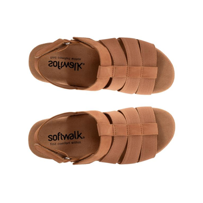 SoftWalk Burnaby Fisherman Sandal Comfortable Women's Sandals - Tan Nubuck