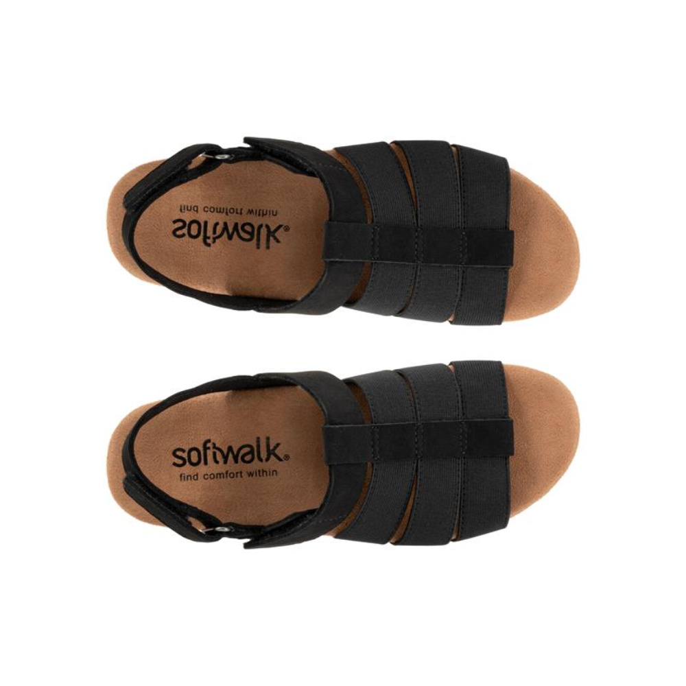 SoftWalk Burnaby Fisherman Sandal Comfortable Women's Sandals - Black
