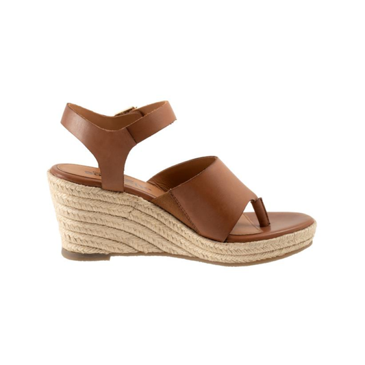 SoftWalk Hilo Women's Leather Platform Wedge Sandal - Luggage