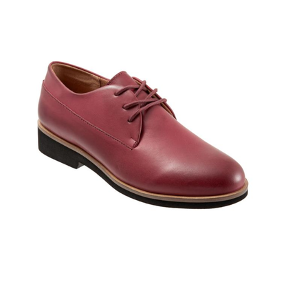 SoftWalk Whitby Women's Leather Derby Oxford - Dark Red