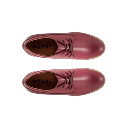 SoftWalk Whitby Women's Leather Derby Oxford - Dark Red