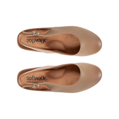 Softwalk Sandy Slingback Flat Women's Shoes - Taupe