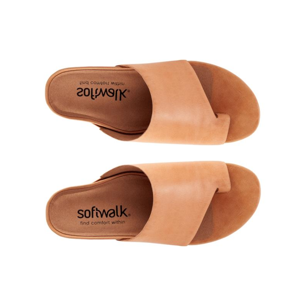 SoftWalk Corsica Cushioned Memory Slide Sandal - Beige
