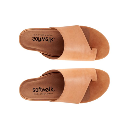 SoftWalk Corsica Cushioned Memory Slide Sandal - Beige