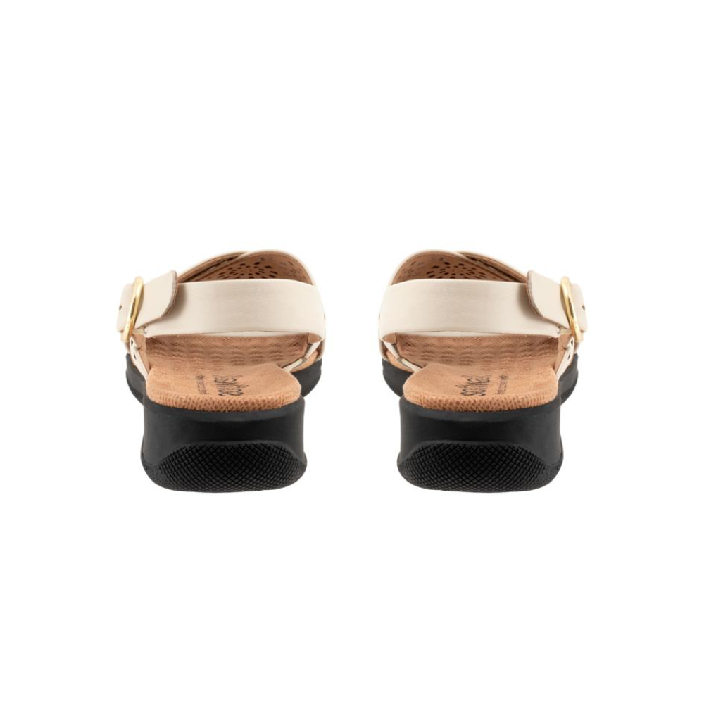 SoftWalk Tillman Sling Perf Women’s Comfortable Leather Sandal - Bone