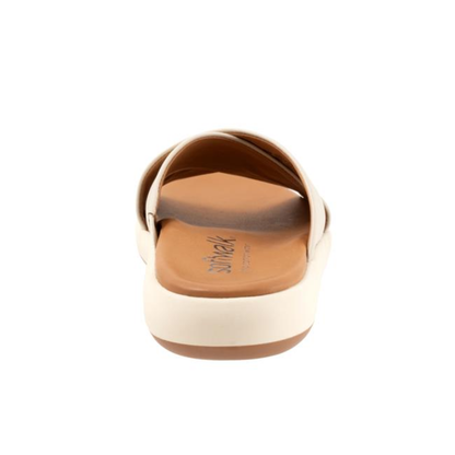 SoftWalk Jesi Women's Leather Crisscross Slide Sandal - Ivory