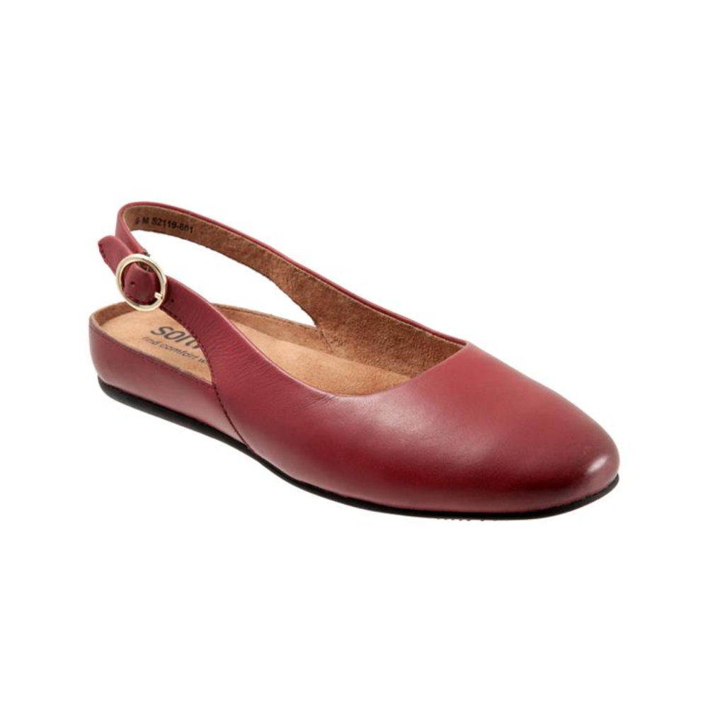Softwalk Sandy Slingback Flat Women's Shoes - Dark Red