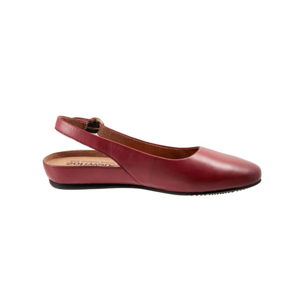 Softwalk Sandy Slingback Flat Women's Shoes - Dark Red