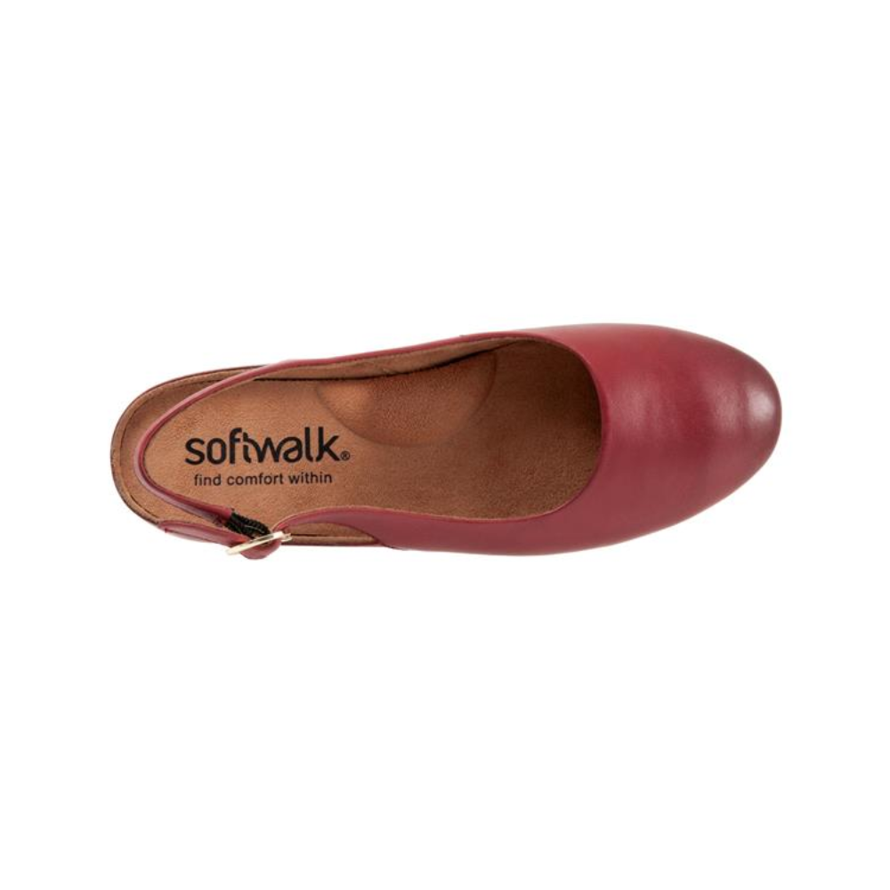 Softwalk Sandy Slingback Flat Women's Shoes - Dark Red