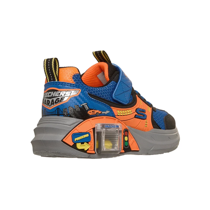 Skechers Garage Boys Light Adaptive Car Toy Storage Sneaker - Black/Blue/Orange (402150L)
