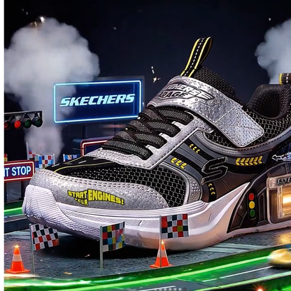 Skechers Garage Boys Light Adaptive Car Toy Storage Sneaker - Silver / Black 402150L