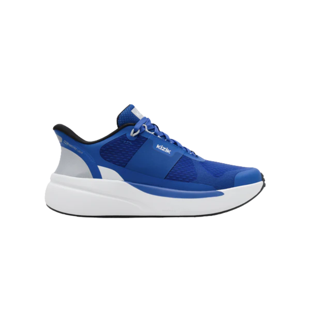 Kizik Mens Freedom Run Hands Free Running Shoes Sneakers Lapis Blue/White