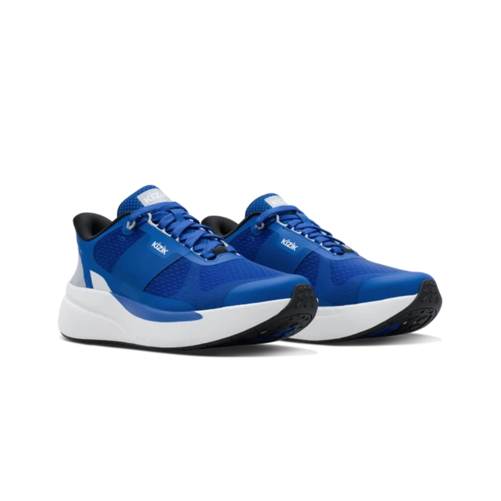 Kizik Mens Freedom Run Hands Free Running Shoes Sneakers Lapis Blue/White