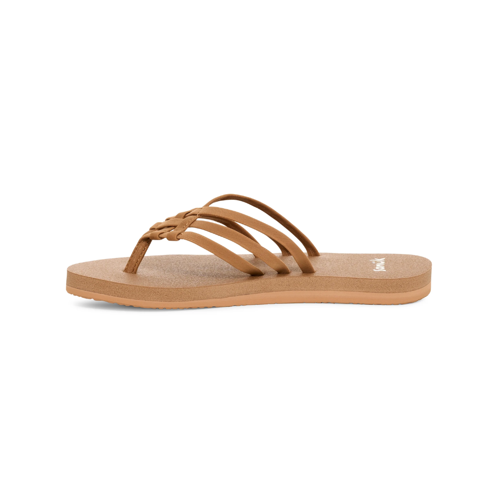 Sanuk Women Yoga Sandy II Memory Foam Flip Flop Sandal Tobacco Brown