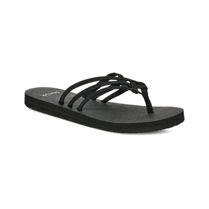 Sanuk Women Yoga Sandy II Memory Foam Flip Flop Sandal Black