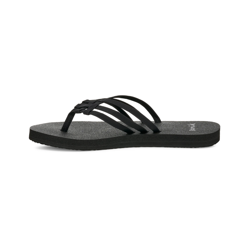 Sanuk Women Yoga Sandy II Memory Foam Flip Flop Sandal Black