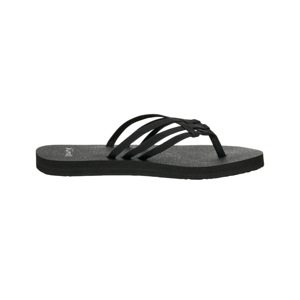 Sanuk Women Yoga Sandy II Memory Foam Flip Flop Sandal Black