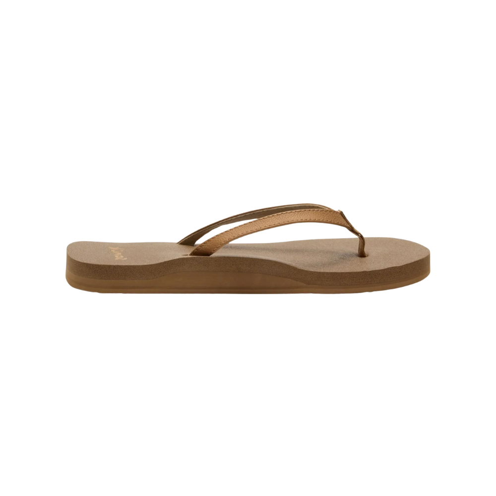 Sanuk Womens Yoga Joy II Flip Flop Sandals Tan  Memory Foam Yoga Mat