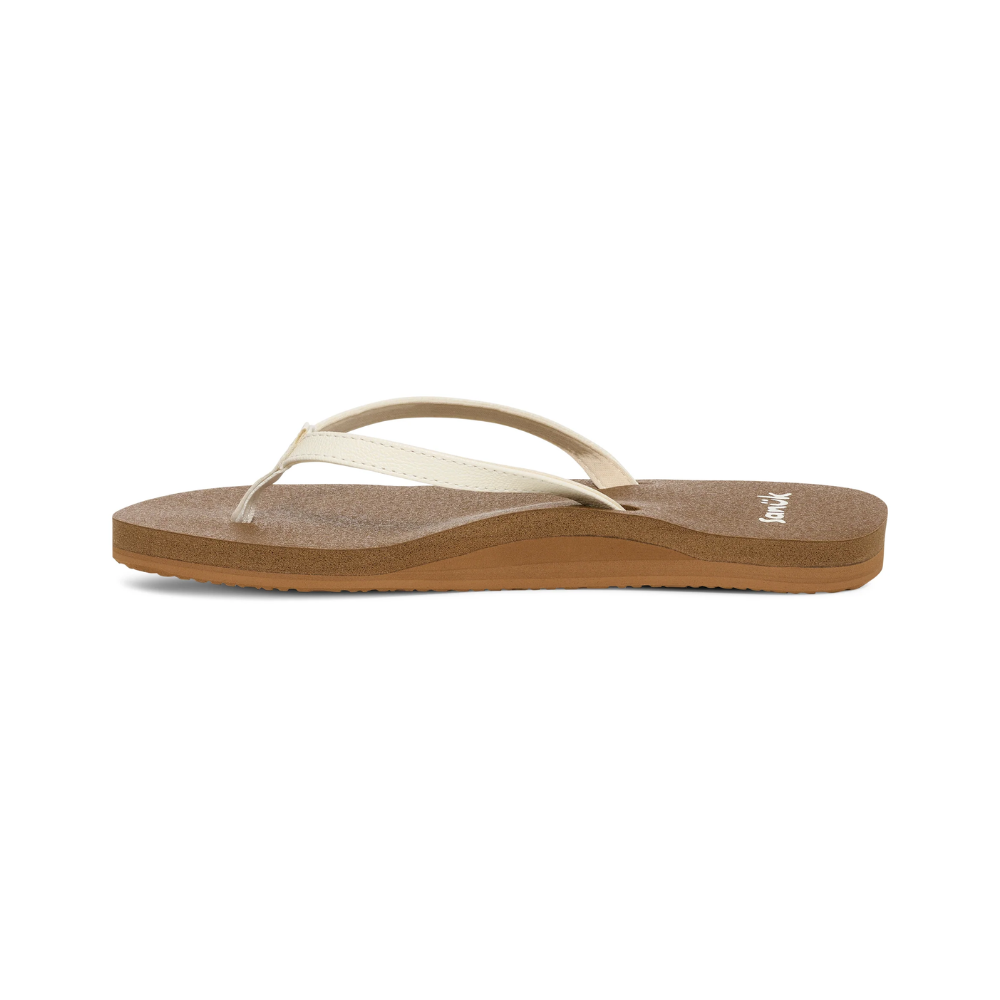 Sanuk Womens Yoga Joy II Flip Flop Sandals White Memory Foam Yoga Mat