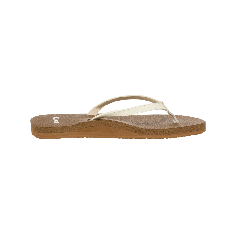 Sanuk Womens Yoga Joy II Flip Flop Sandals White Memory Foam Yoga Mat