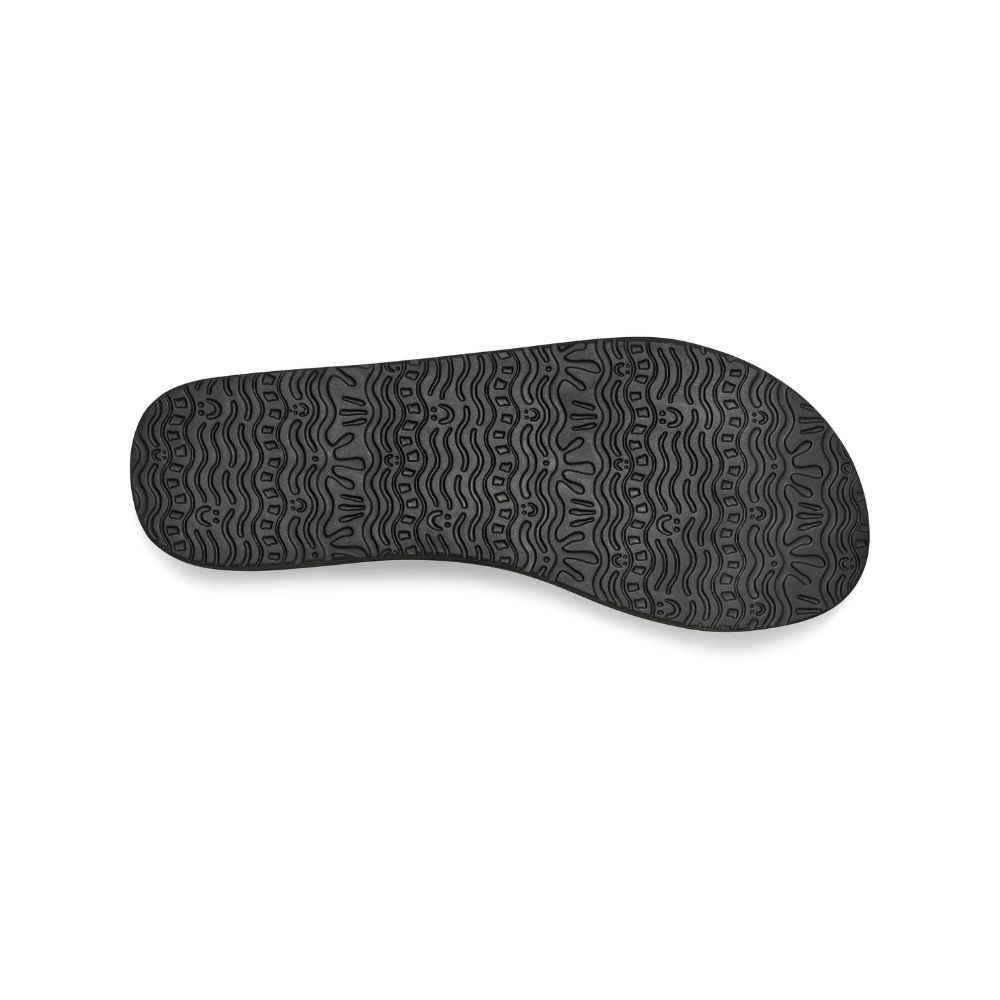 Sanuk Womens Yoga Joy II Flip Flop Sandals White/Black Memory Foam Yoga Mat