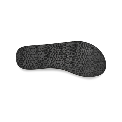 Sanuk Womens Yoga Joy II Flip Flop Sandals White/Black Memory Foam Yoga Mat