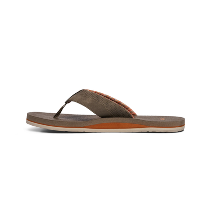 Sanuk Beer Cozy IV - Men's Memory Foam Beach Flip Flops - Brindle