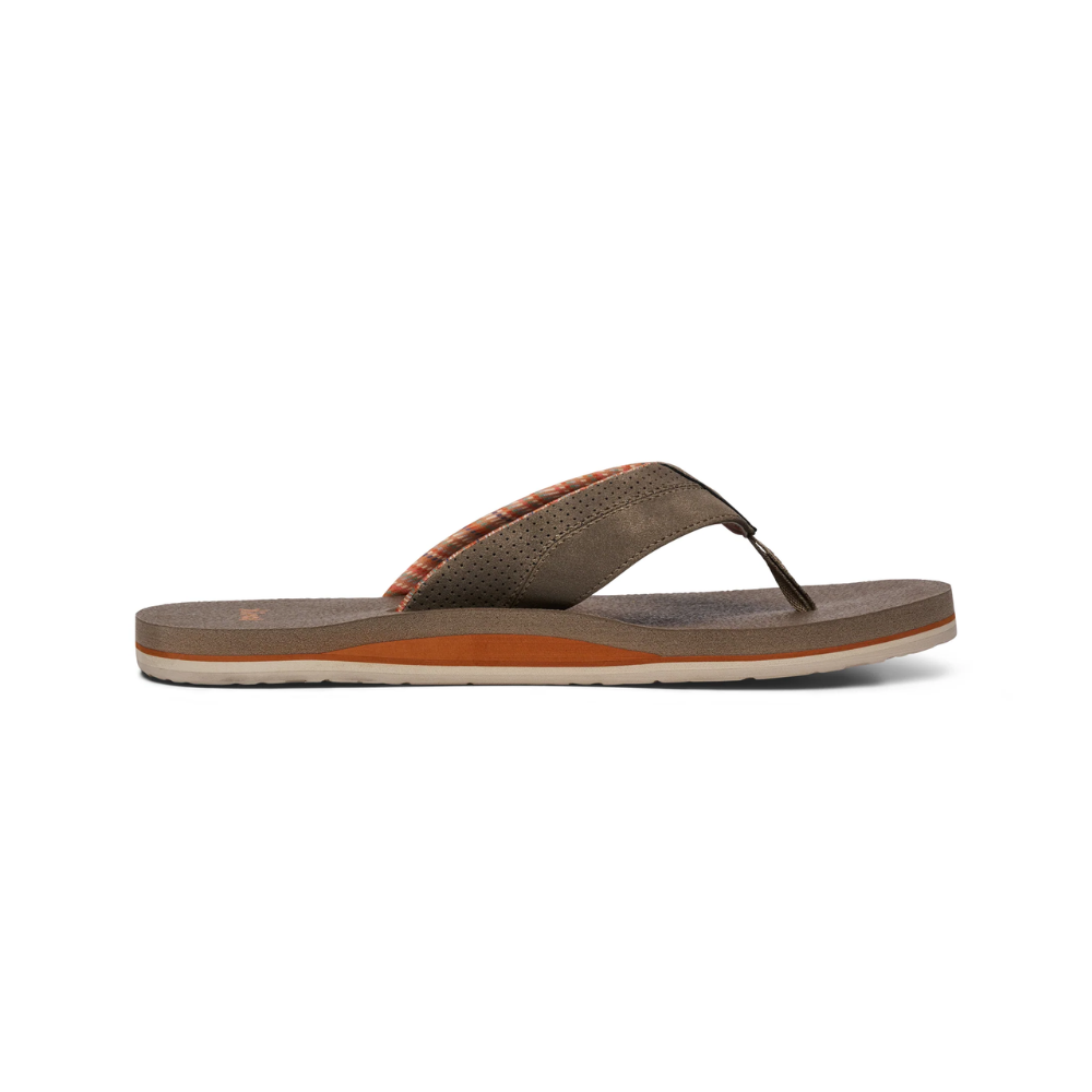 Sanuk Beer Cozy IV - Men's Memory Foam Beach Flip Flops - Brindle