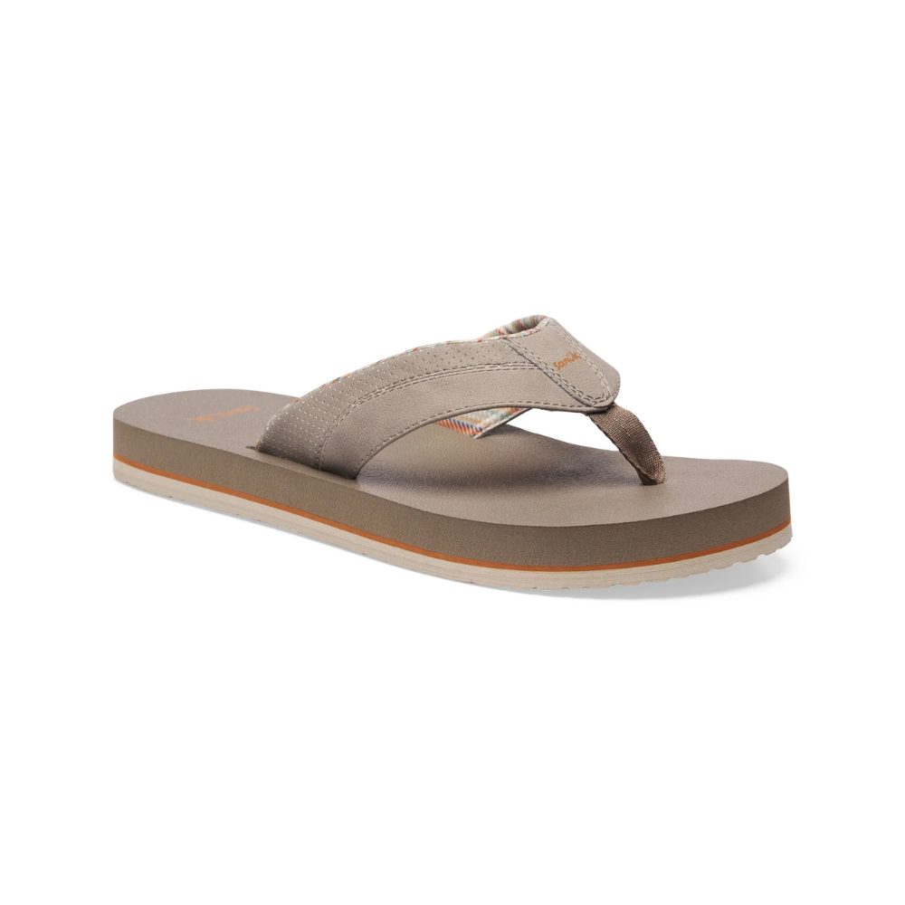 Sanuk Beer Cozy IV - Men's Memory Foam Beach Flip Flops - Brindle