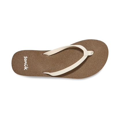 Sanuk Womens Yoga Joy II Flip Flop Sandals White Memory Foam Yoga Mat