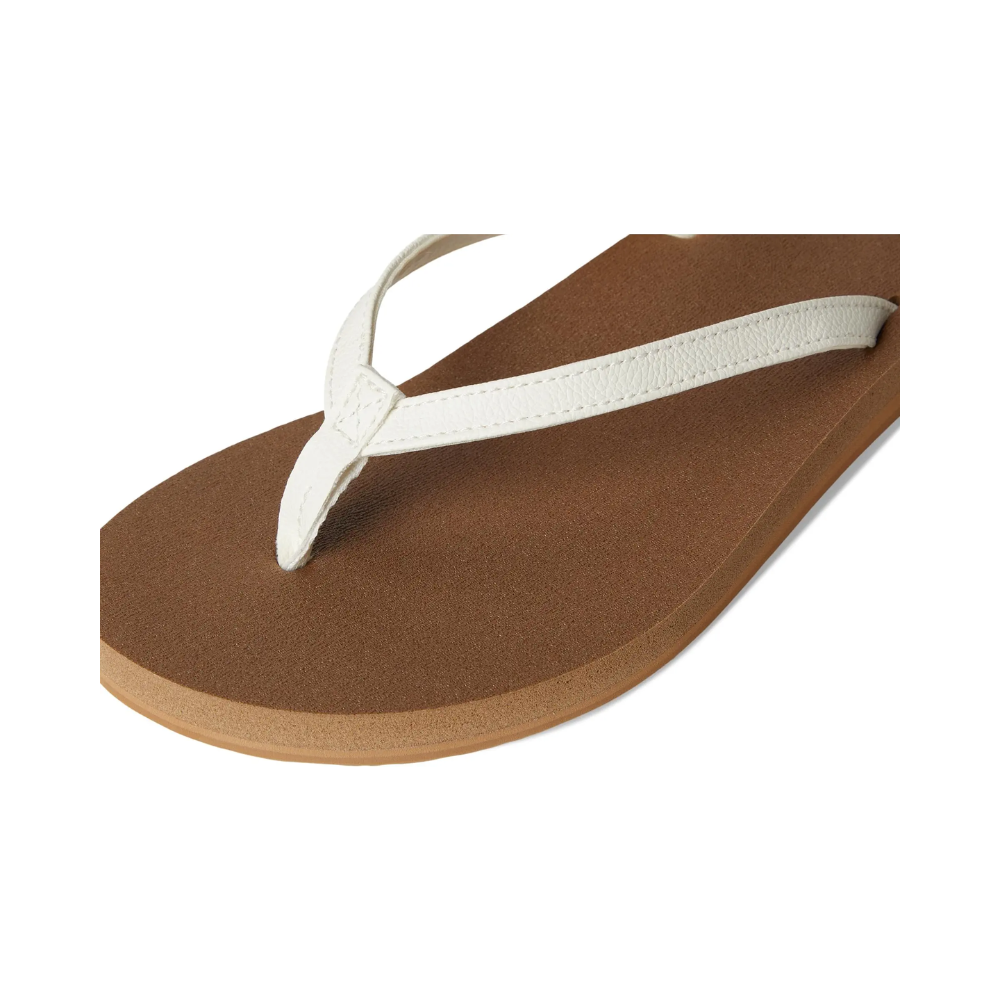 Sanuk Womens Yoga Joy II Flip Flop Sandals White Memory Foam Yoga Mat