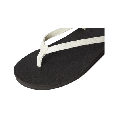 Sanuk Womens Yoga Joy II Flip Flop Sandals White/Black Memory Foam Yoga Mat
